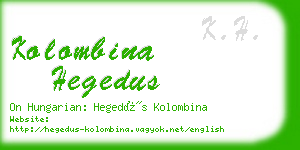 kolombina hegedus business card